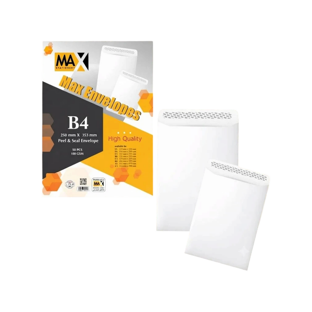 50 Packs Self-adhesive envelope -Plain - Size B4 250 mm x 353 mm