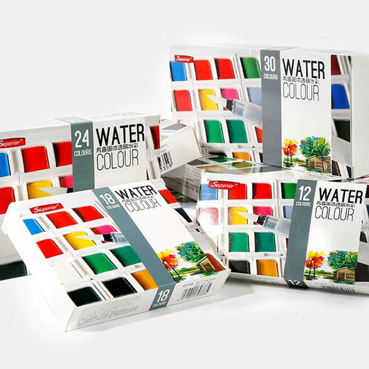 Superior Watercolor Palette With Brush 12 Colors Multicolor
