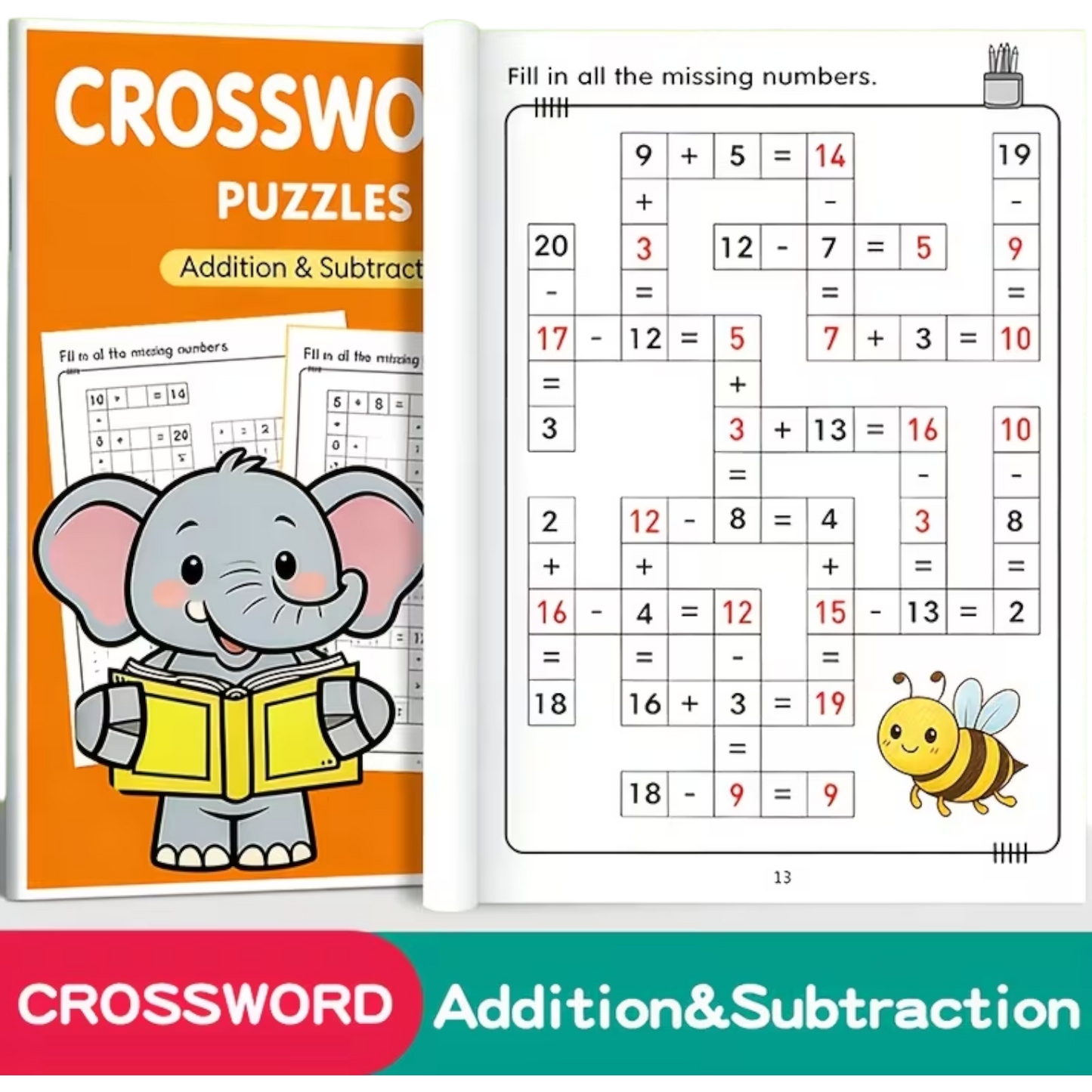 32-Page Math Addition and Subtraction Learning Book