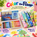Elite Stationery House coloring roll for kids with a set of 12 vibrant Simbalion oil pastels for creative drawing.