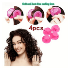 Elite Stationery House 4pcs soft pink no-heat hair curlers for creating voluminous curls on all hair types