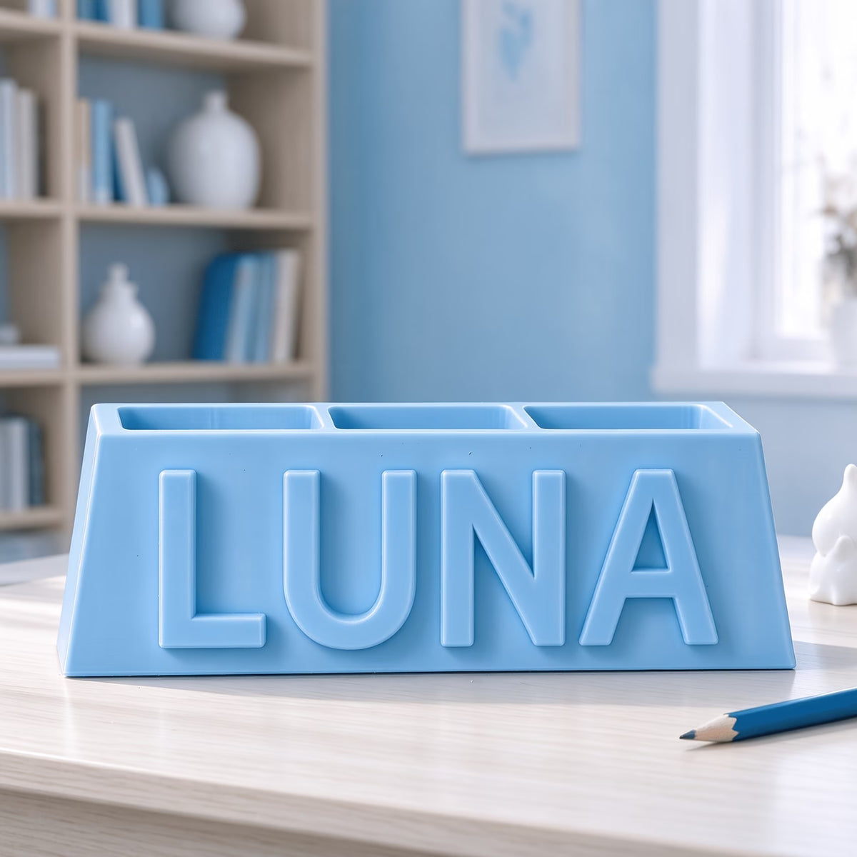 1pc Personalized Name Desktop Storage Box 3D Printed Pen Holder