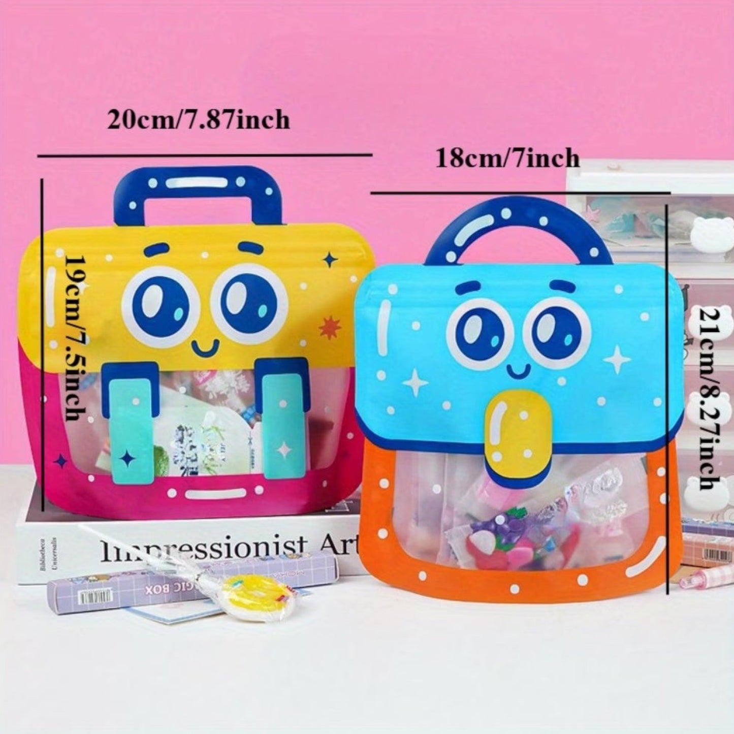 Cute Cartoon Face Goodie Bags with Handles