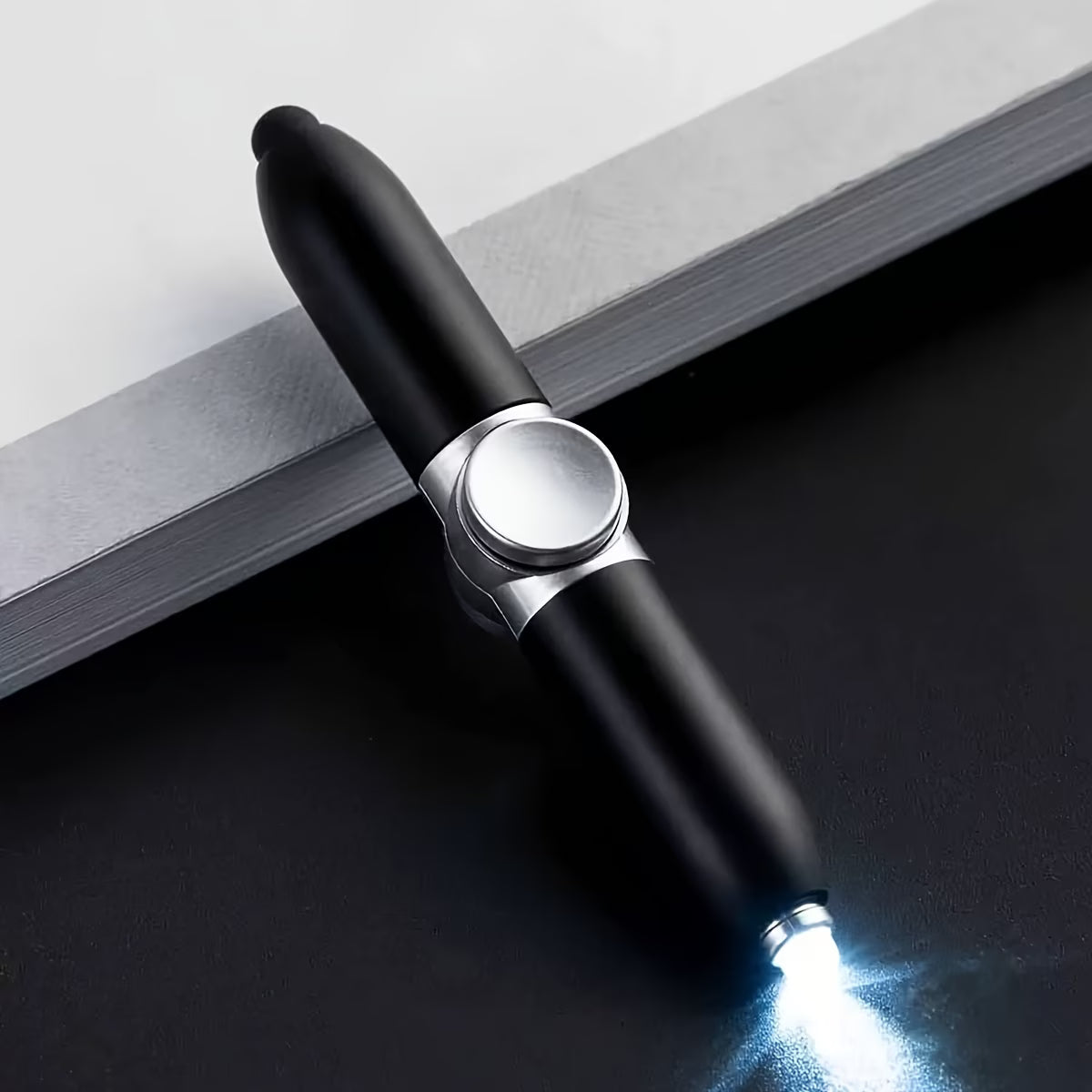 Rotating Fidget Spinner Ballpoint Pen with LED Light, - 1 Pen