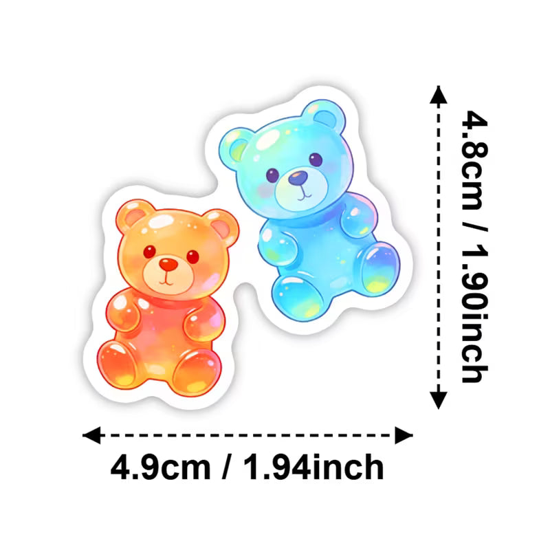 50 pcs Cute Gummy Bear Stickers