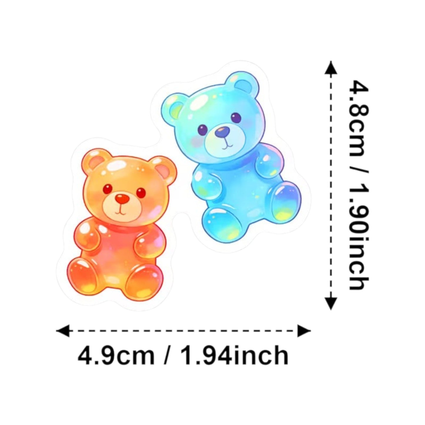 50 pcs Cute Gummy Bear Stickers