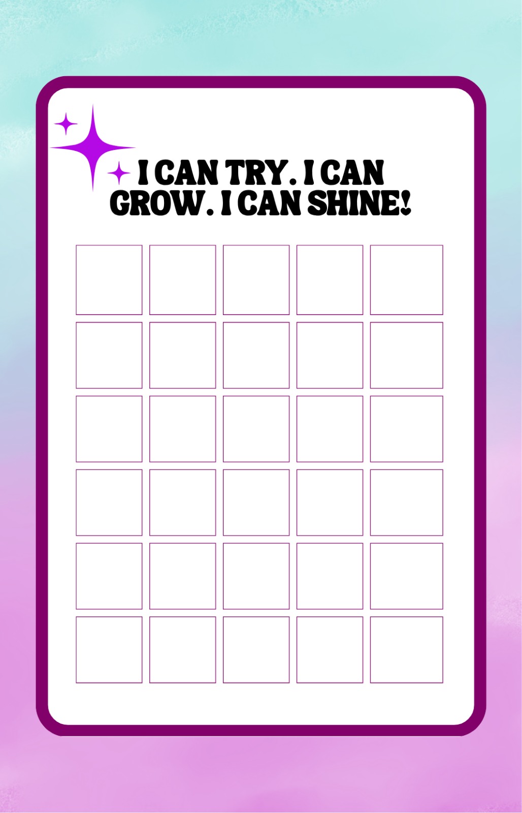 Individual Progress Sticker Charts