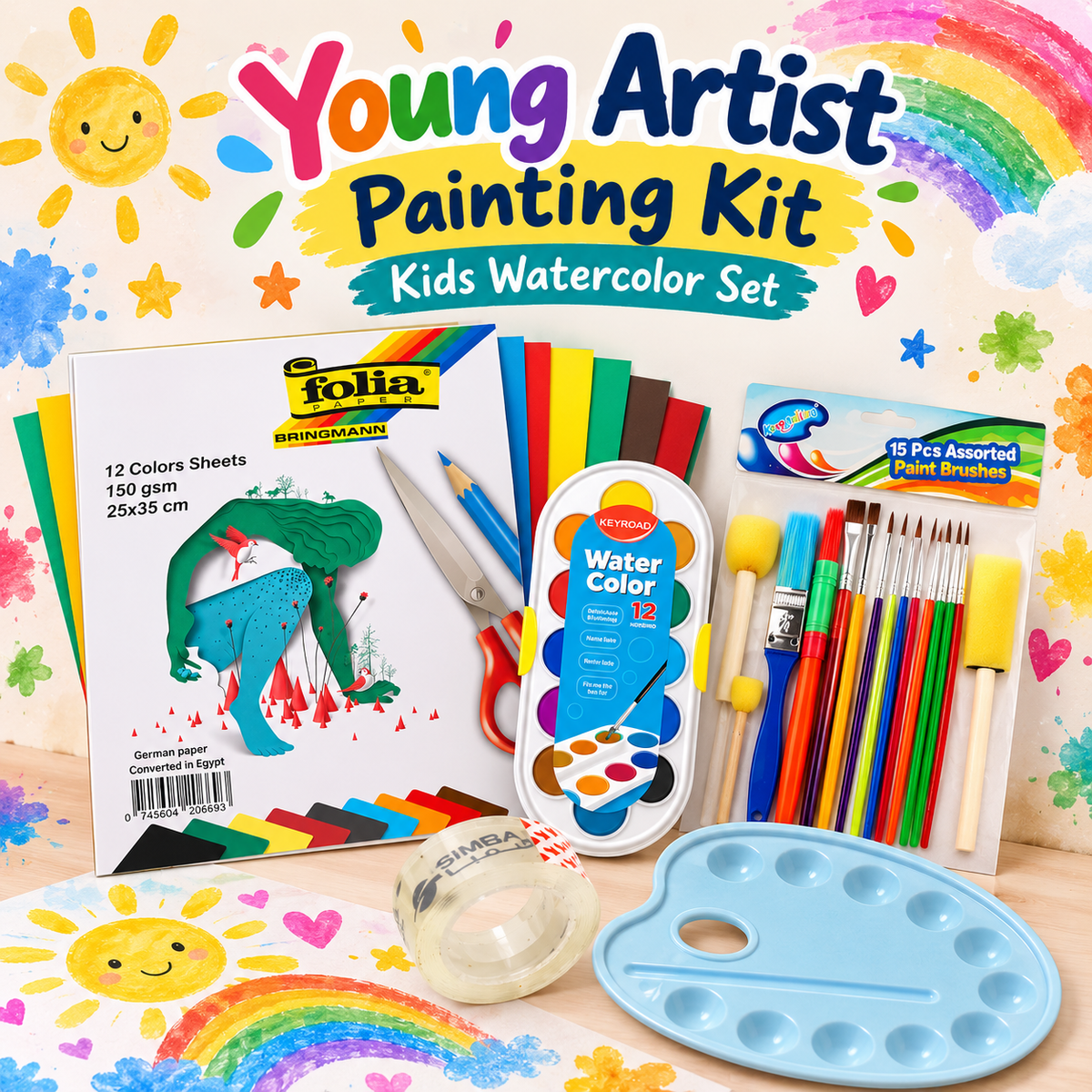 Young Artist Painting Kit – Kids Watercolor Set