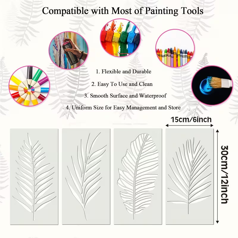 6pcs of Tropical Plant Leaf Series Print