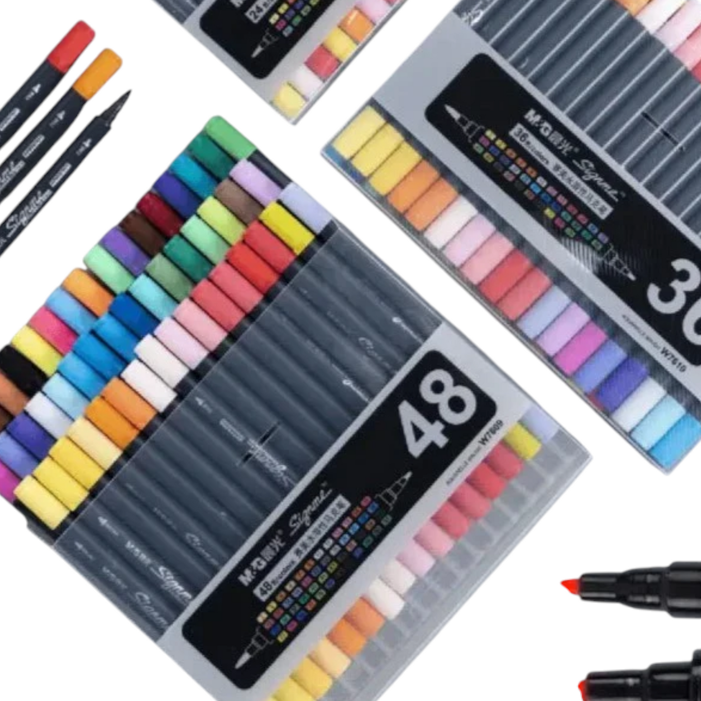 M&G Signme 12/24/48 Watercolor Marker Set Dual Tip W7602