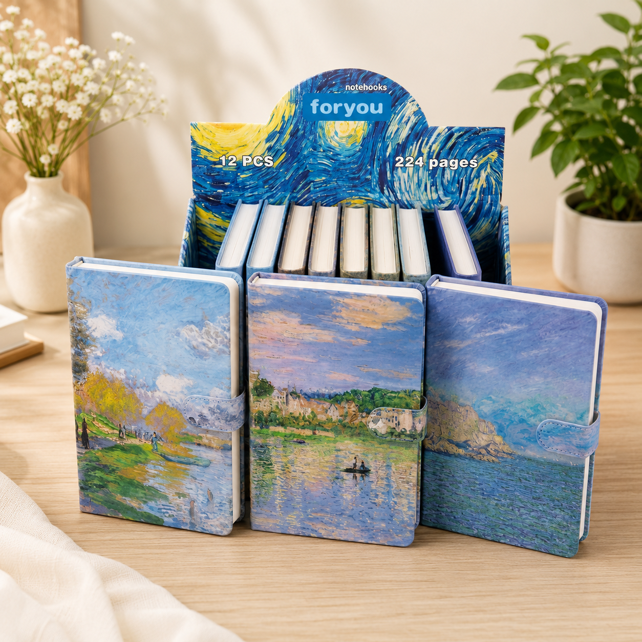 244 Sheets Van Gogh Sketch Book, Blank Notebook, 130gsm