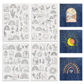 1 set 4 Sheets 29.46x20.83 cm Stick and Stitch Embroidery Patterns Non-woven Fabrics Water Soluble