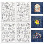 1 set 4 Sheets 29.46x20.83 cm Stick and Stitch Embroidery Patterns Non-woven Fabrics Water Soluble