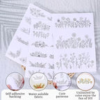 Water-Soluble Embroidery Stabilizer, Pack of 3 Floral Designs, Suitable for Embroidery Patterns,