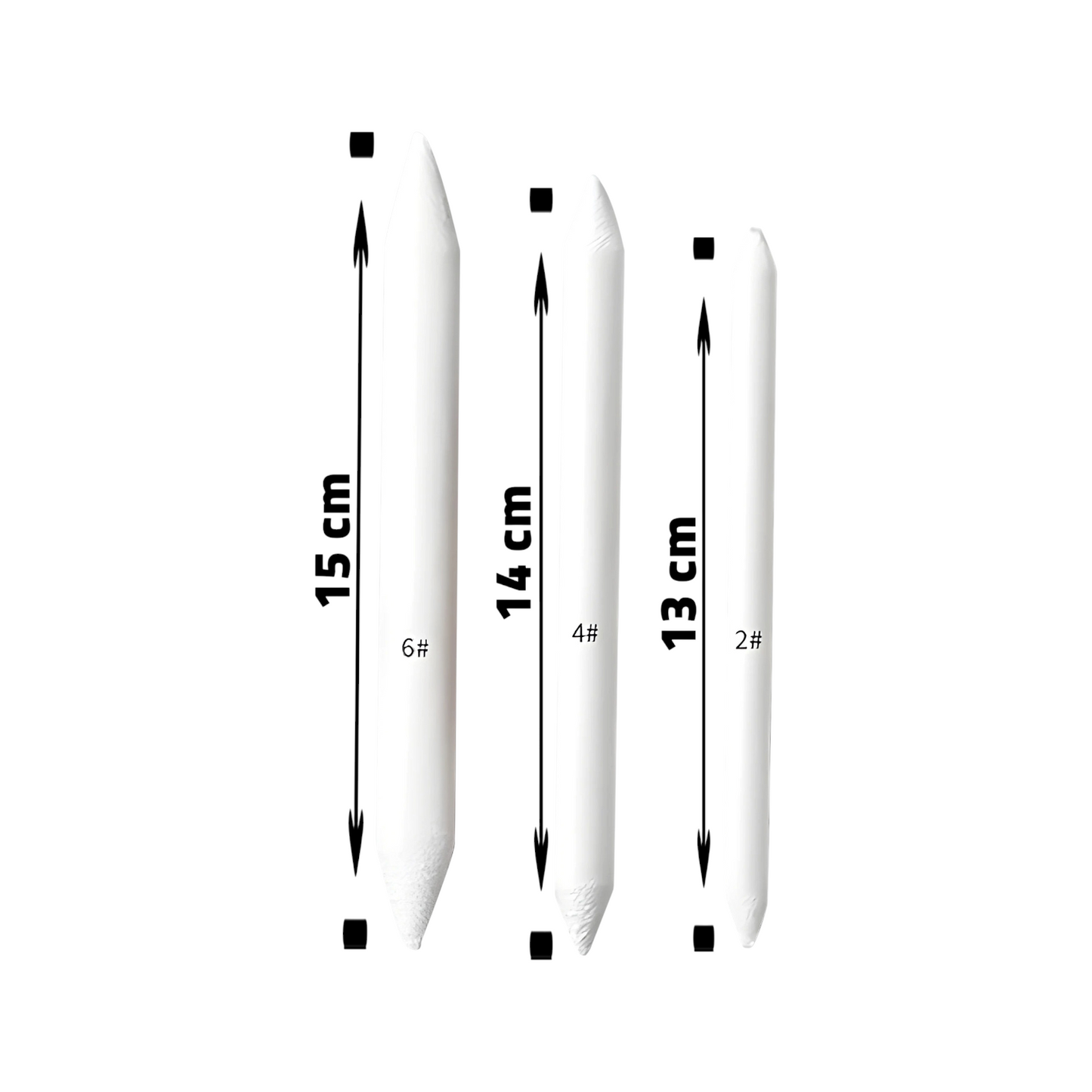 3 Pcs Double Tip Pastel And Charcoal Blenders Set