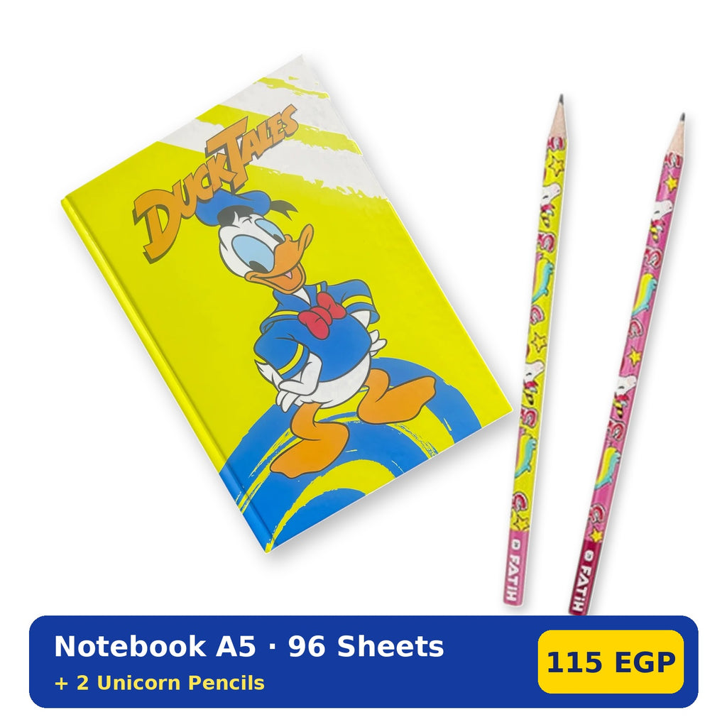 2BE A5 Hardcover Notebook (96 Sheets) + 2 Fatih Unicorn Pencils