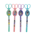 Elite Stationery House scissor shaped neutral pens with astronaut designs and 0.5mm black ink in four pastel colors