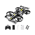 Elite Stationery House DEERC HT35 2-in-1 black RC drone car with remote control, battery, and spare propellers.