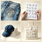 2pcs Fresh Floral Water-Soluble Embroidery Stickers for Beginners