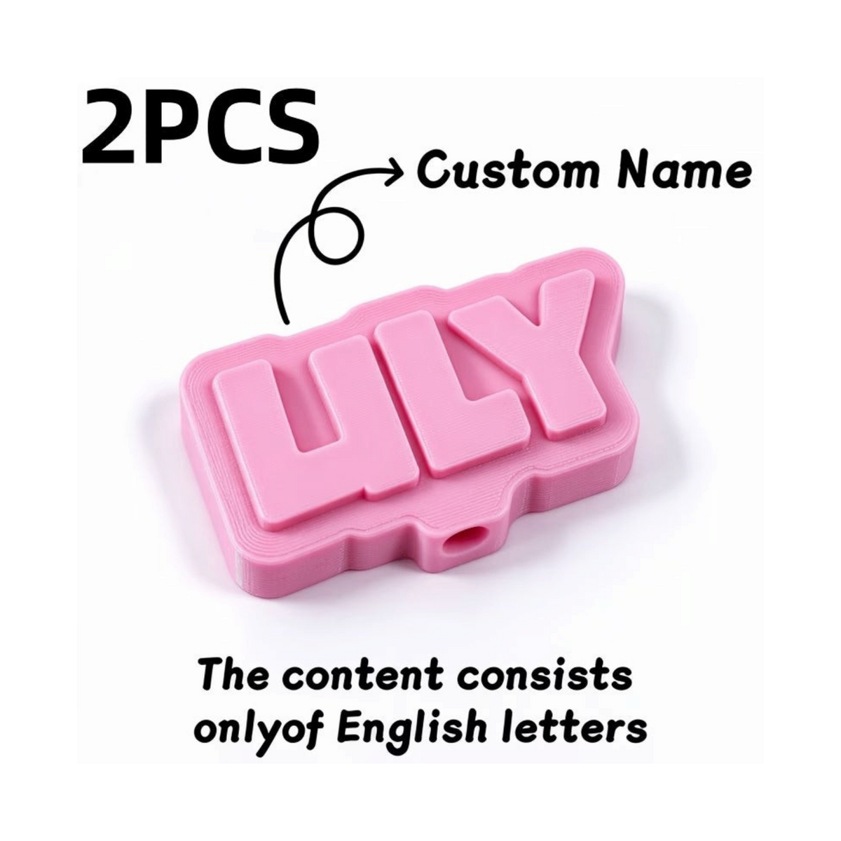 Elite Stationery House 3D printed pink custom name pencil topper accessory for personalized stationery