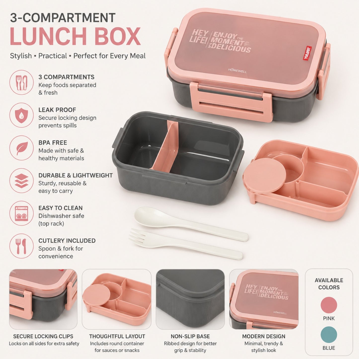 Multi-compartment design Lunch Box