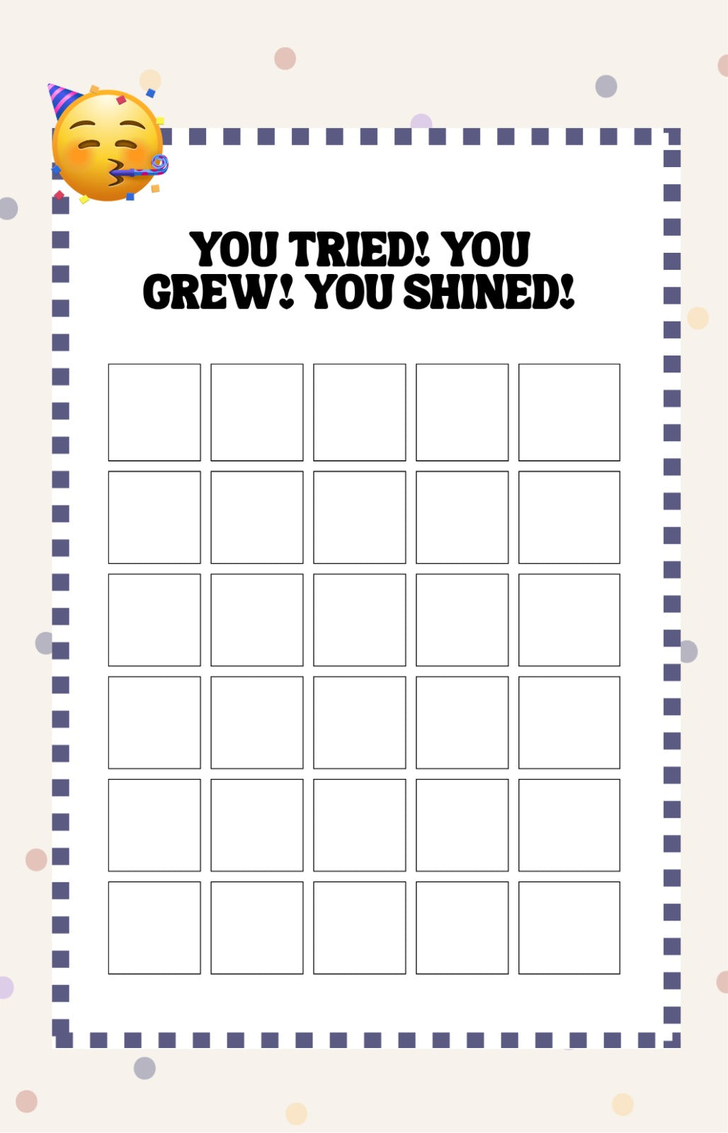 Individual Progress Sticker Charts