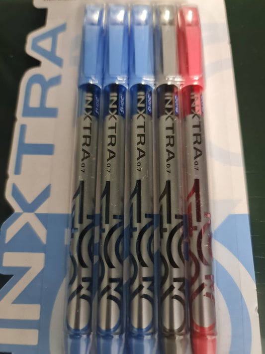 Doms 0.7mm Needle Tip 3 Blue +1 Black +1 Red Pens