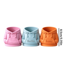 Elite Stationery House personalized hooded sweatshirt pen holders in pink, blue, and orange with custom engraved names.