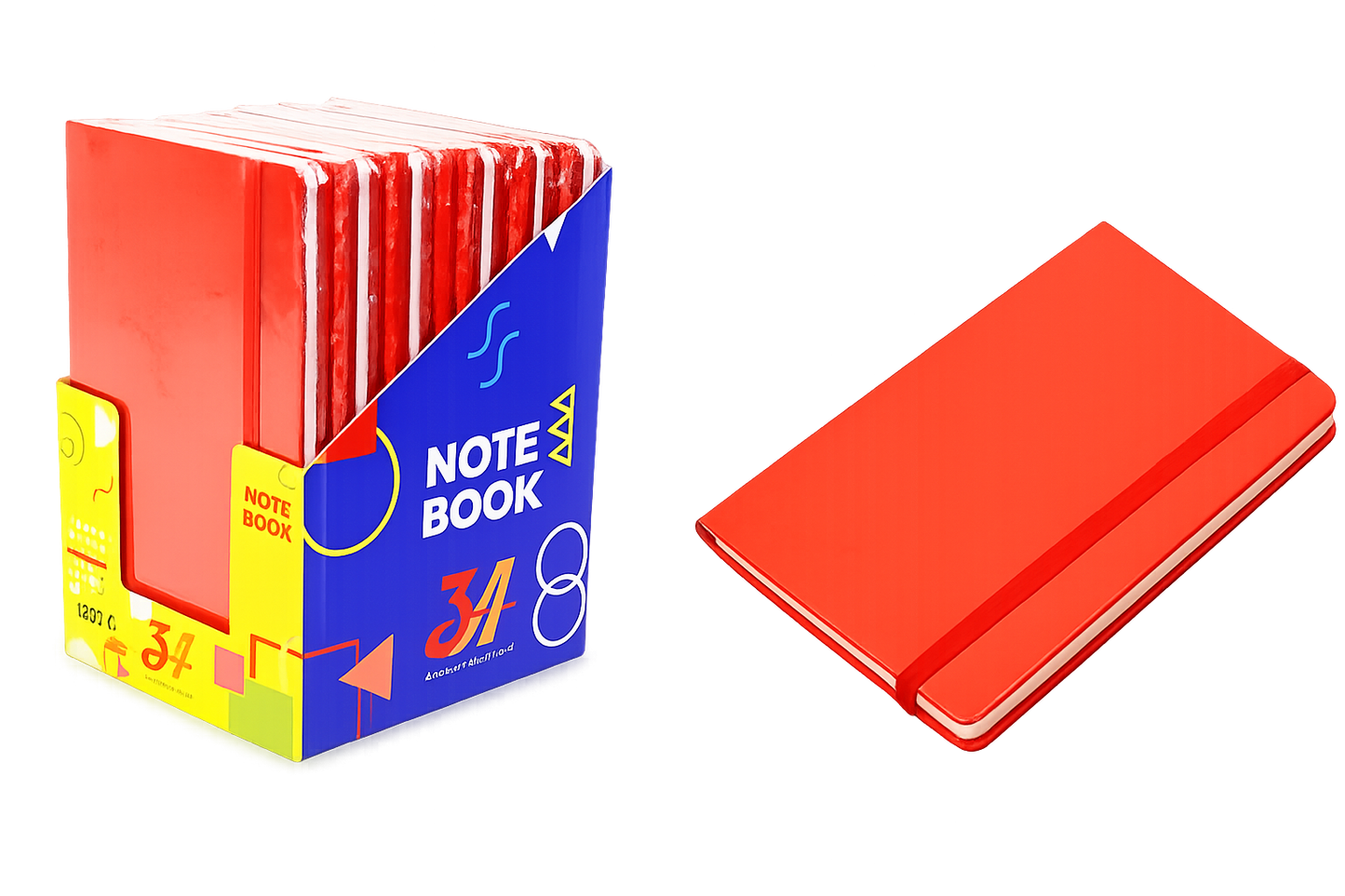 80 Sheets  - A5   Hardcover Elastic Notebook Leather Cover
