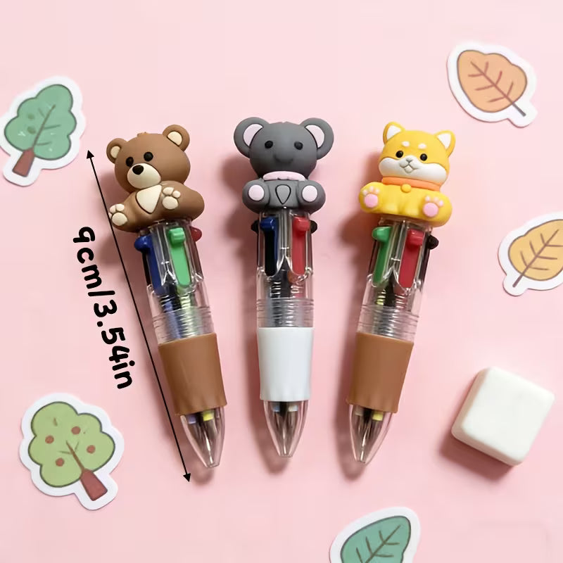 Mini Zoo Animal Multicolor Ballpoint  Four-In-One Pens