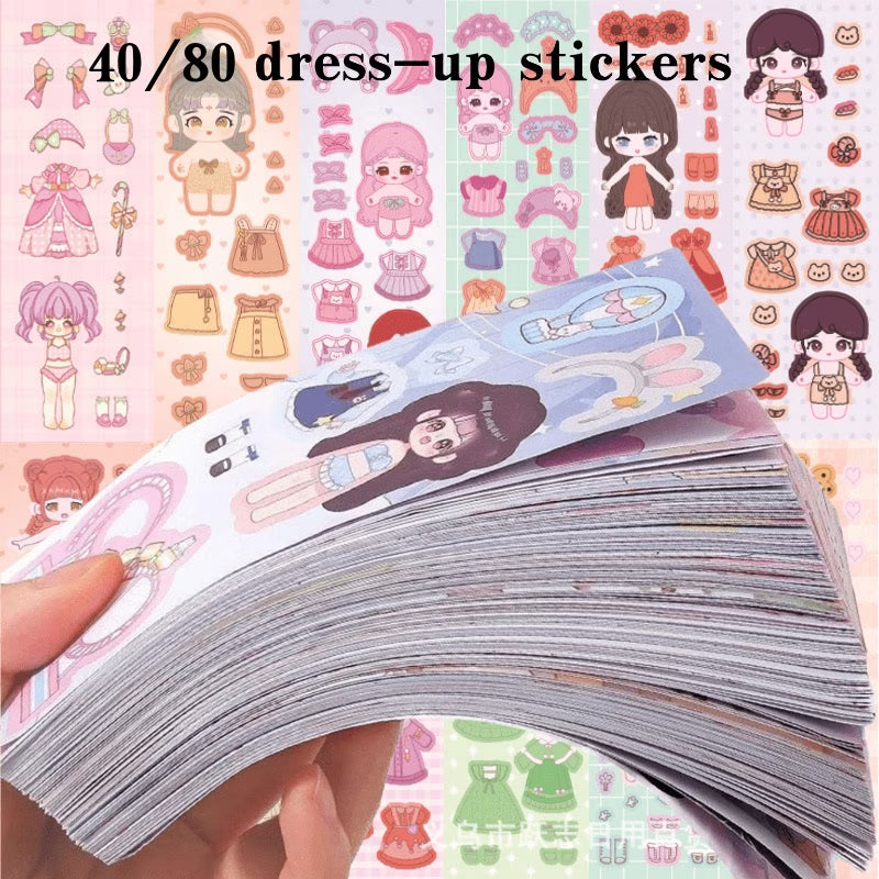 40 - 80 pcs Princess Makeup Stickers, Sticker Toys