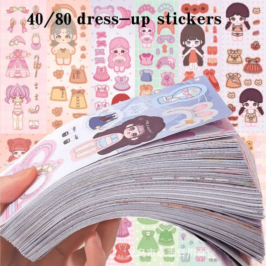 40 - 80 pcs Princess Makeup Stickers, Sticker Toys