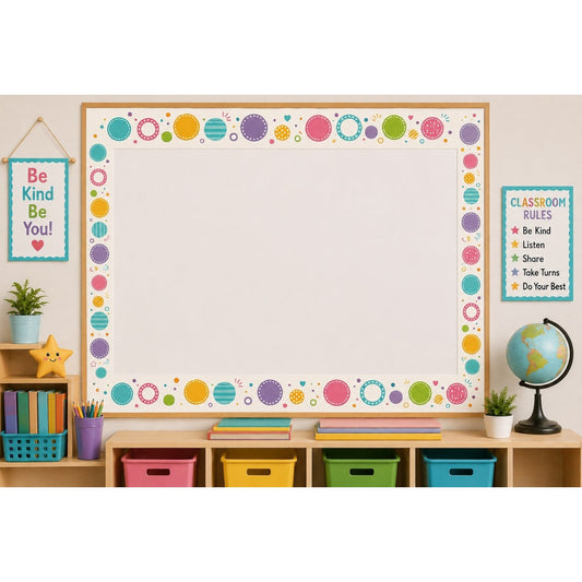Colorful Circles Bulletin Board Border - Pack of 12 ( 8 m )
