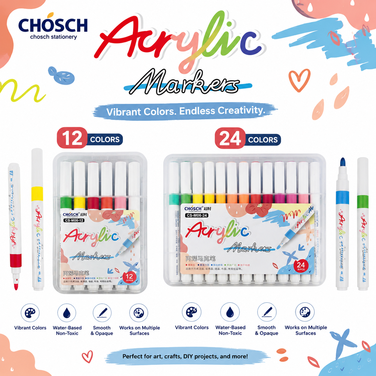 CHOSCH Acrylic Marker Set  12/24