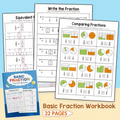 Math Fractions Workbook Level 1