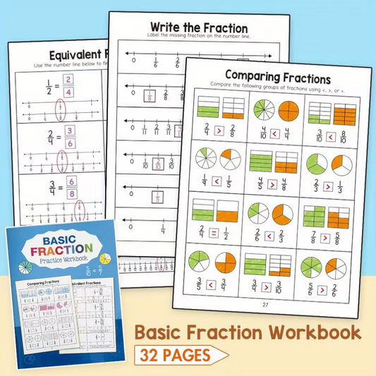Math Fractions Workbook Level 1