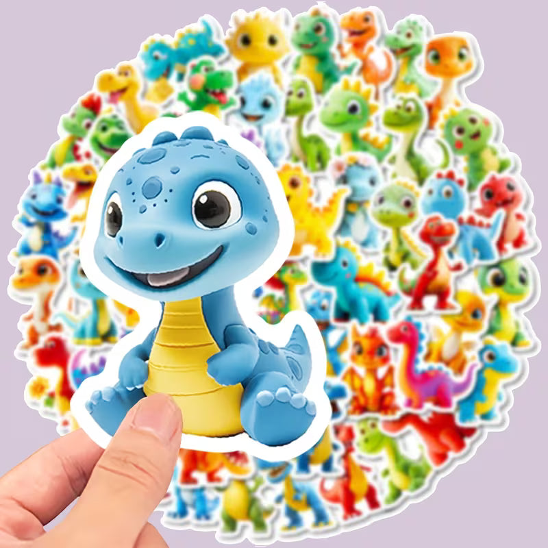 56 Dinosaur Stickers Animals Stickers - Removable, Non-Repetition Patterns