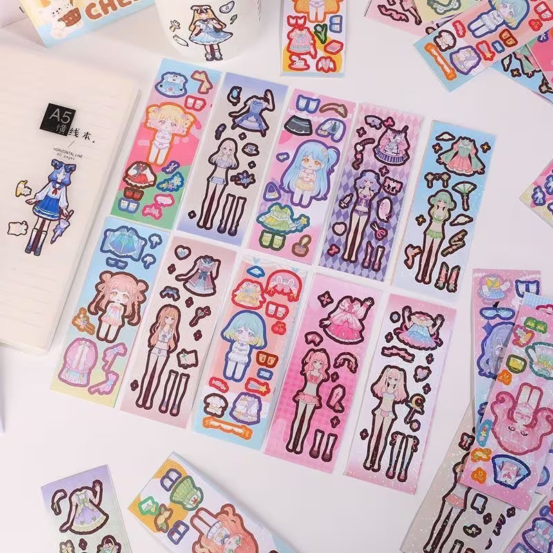 40 - 80 pcs Princess Makeup Stickers, Sticker Toys