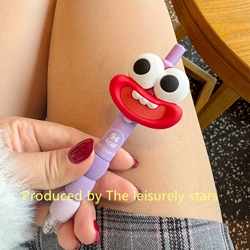 Cartoon Character Big Mouth Eyeballs And Mini Dinosaurs Ballpoint Pen