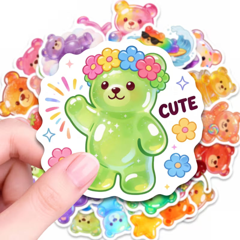 50 pcs Cute Gummy Bear Stickers