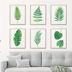 6pcs of Tropical Plant Leaf Series Print