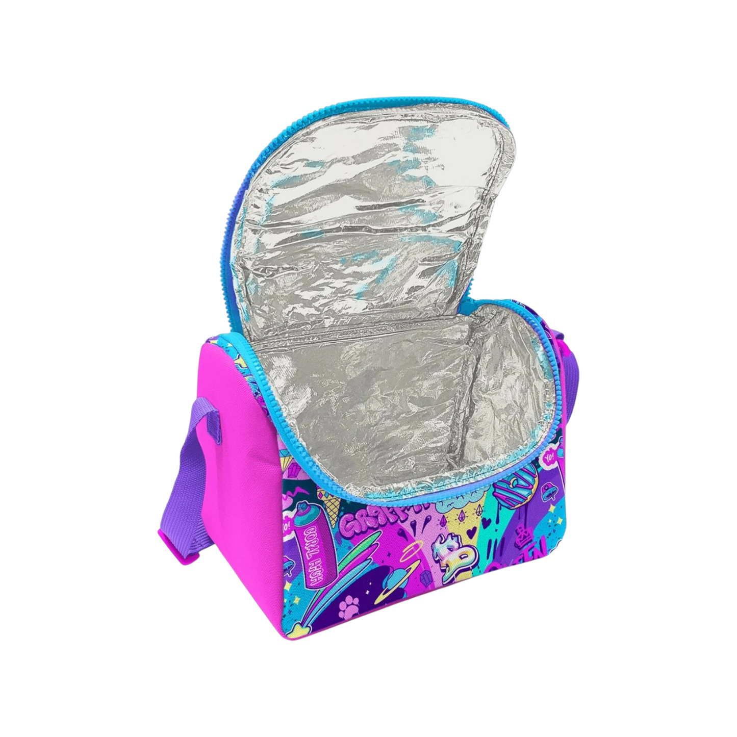 Coral High Kids Pink Purple Volleyball Patterned Thermo Lunch Box