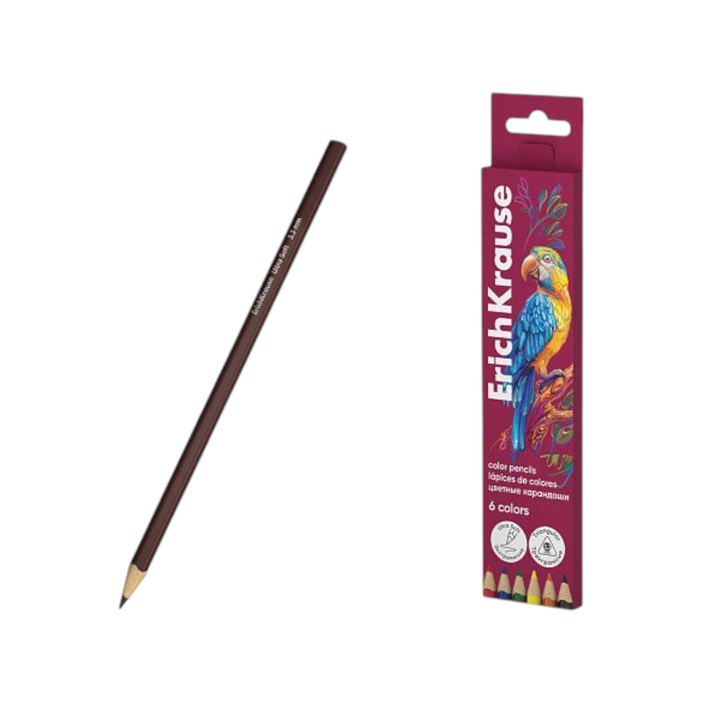 Eric Krause Erasable Colored Pencils Set 6/12/18 Colors Triangular 3.3 mm