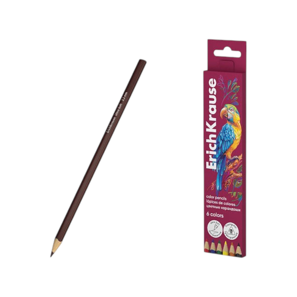 Eric Krause Erasable Colored Pencils Set 6/12/18 Colors Triangular 3.3 mm