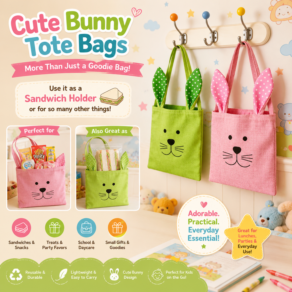 🐰 Cute Bunny Tote Bag