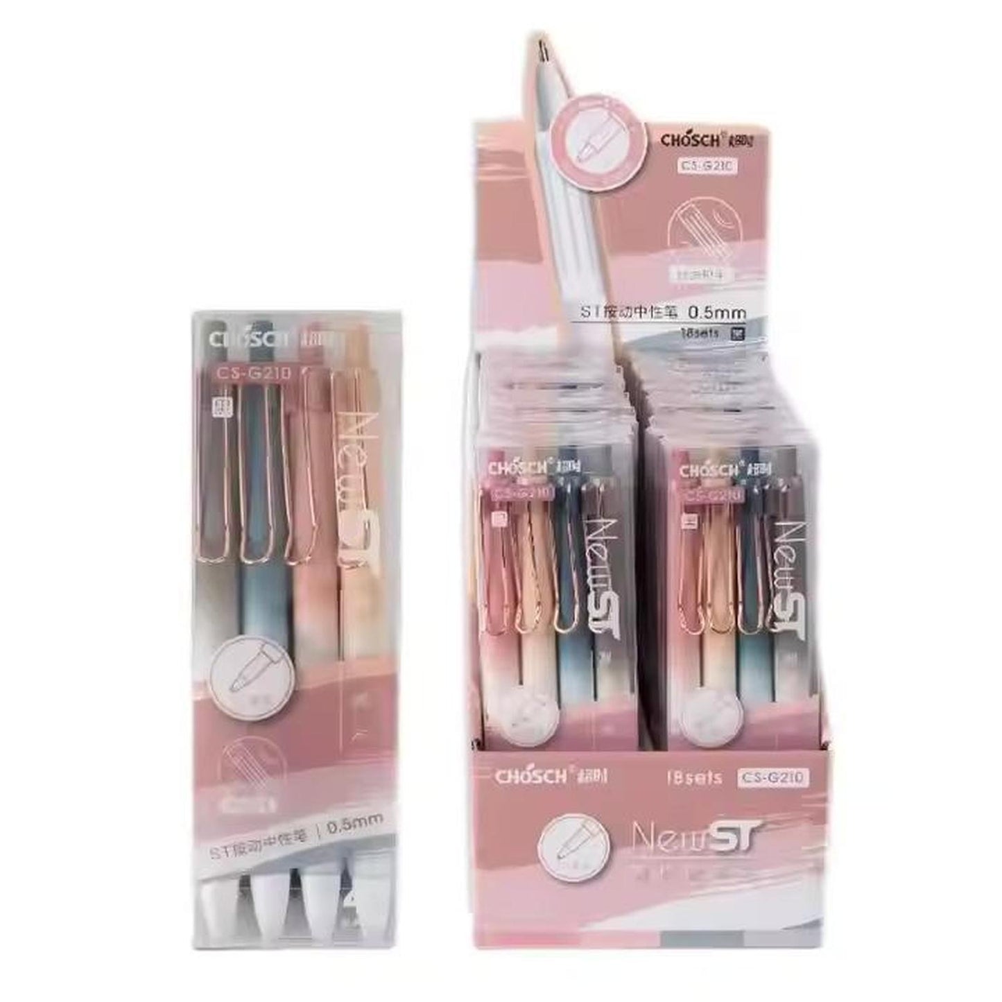 4 Premium Gel Ink Pens Featuring a 0.5 mm Needle Tip.