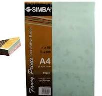 Simba Watermark Copy Paper Pack 80 gsm 100 Sheets 4A.