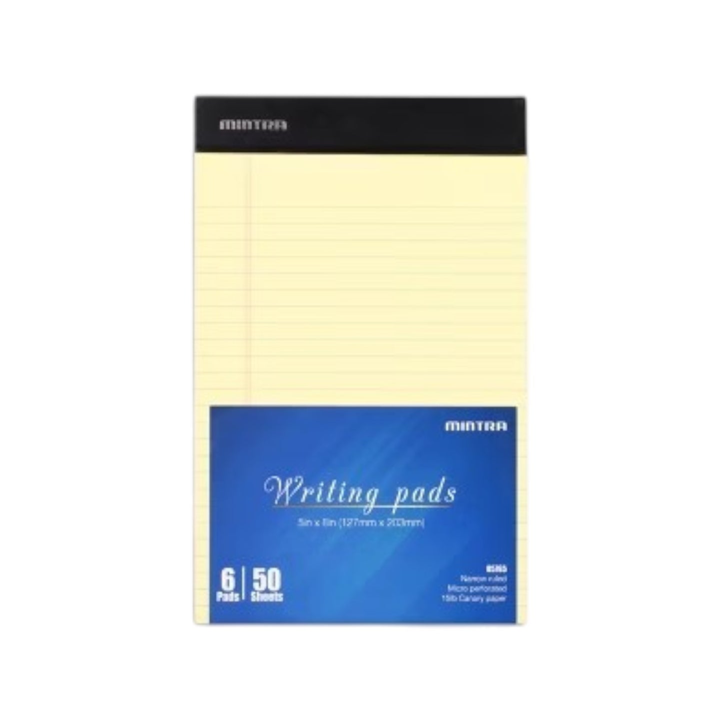 Mintra Notepad lined, 50 Sheets Yellow Size 5 x 8