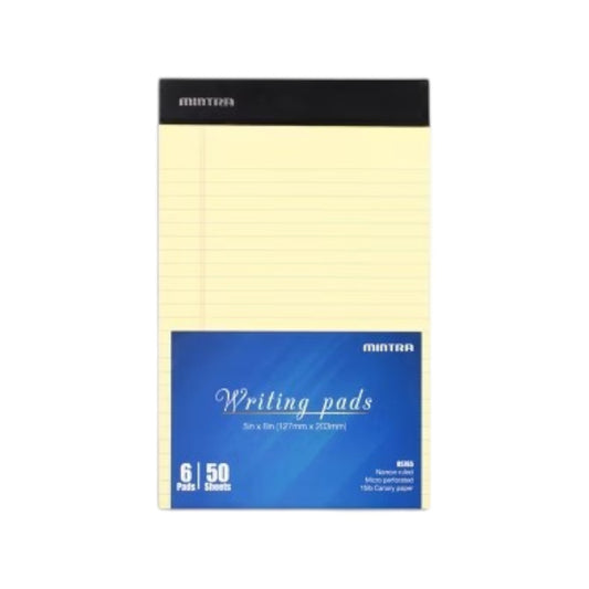 Mintra Notepad lined, 50 Sheets Yellow Size 5 x 8