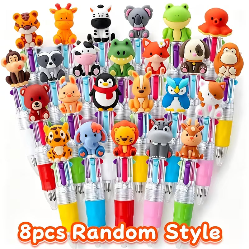 Mini Zoo Animal Multicolor Ballpoint  Four-In-One Pens